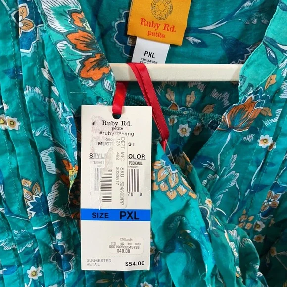 Ruby Rd. Sheer Blouse. - Picture 7 of 8